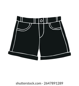 Vetor mão desenhada esboço doodle jeans shorts isolado no fundo branco