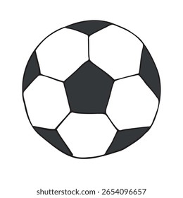 Vector hand drawn sketch doodle colored football ball isolated on white background