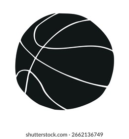 Vector hand drawn sketch doodle basketball ball isolated on white background
