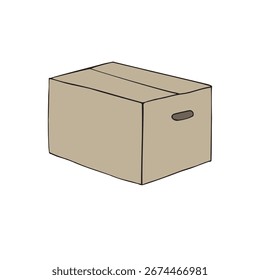 Vector dibujado a mano boceto doodle caja de tablero de Carrito de color aislado sobre fondo blanco