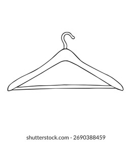 Vector hand drawn sketch doodle outline hanger isolated on white background
