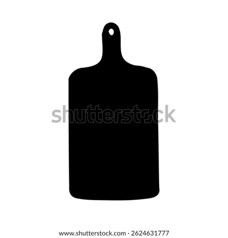 Vector hand drawn sketch doodle cutting board silhouette isolated on white background
