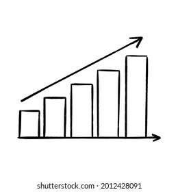 Vector hand drawn sketch graph. Business and success design element.