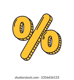 Vector hand drawn sketch icon percent symbol