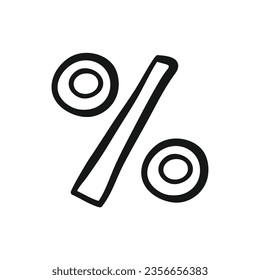 Vector hand drawn sketch icon percent symbol