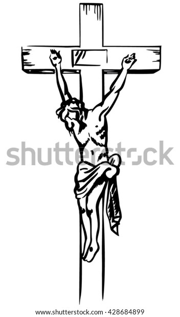 Vector Hand Drawn Sketch Illustration Jesus Stock Vector (Royalty Free ...