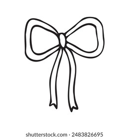 Vector hand drawn sketch outline doodle bow tie isolated on white background