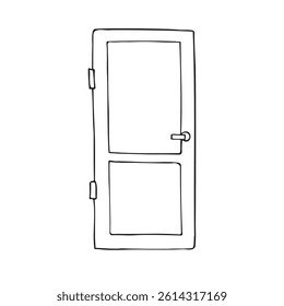 Vector hand drawn sketch outline doodle door isolated on white background