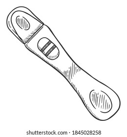 Vector Hand Drawn Sketch Pregnancy Test Illustration