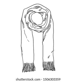 Vector Hand Drawn Sketch Woolen Scarf