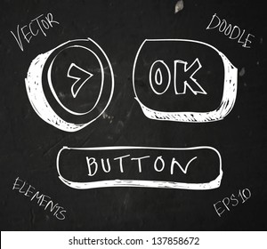 Vector hand drawn sketchy doodle buttons