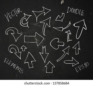 Vector hand drawn sketchy doodle arrows