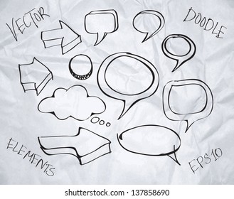 Vector hand drawn sketchy doodle elements