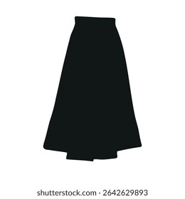 Vector hand drawn skirt silhouette isolated on white background
