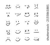Vector hand drawn smiley faces