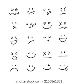 Vector Hand Drawn Smiley Faces Stock Vector (Royalty Free) 2155861881 ...