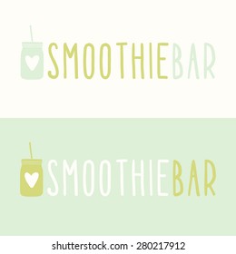 Vector hand drawn smoothie logotype