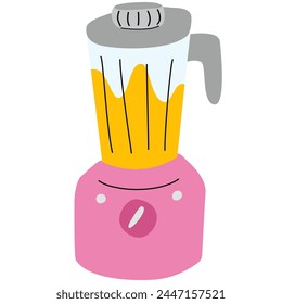 Vector hand drawn smoothies in blender. Smoothie in a blender or mixer. Shaking, mixing detox cocktails from healthy fruit juices.