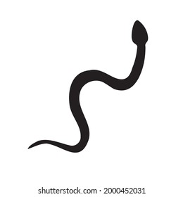 Vector hand drawn snake silhouette isolated on white background