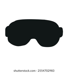 Vector hand drawn snowboard mask silhouette isolated on white background