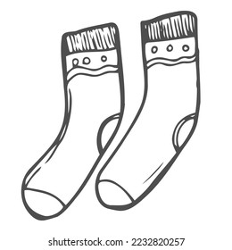 Vector hand drawn socks outline doodle icon. Socks sketch illustration for print, web, mobile and infographics isolated on white background.