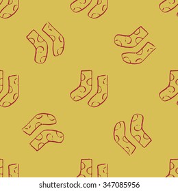 Vector hand drawn socks seamless pattern.