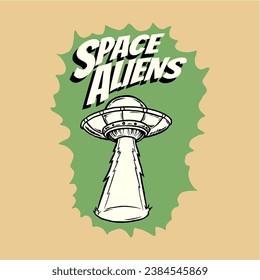 vector hand drawn space aliens
