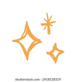 estrella brillante dibujada a mano vectorial sobre fondo blanco