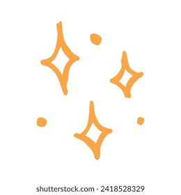 Vektorhandgezeichnet funkelnde Sterngrafik auf Weiß.