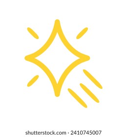 Vector hand drawn sparkling stars on white.