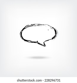 Vector hand drawn speech bubble isolated