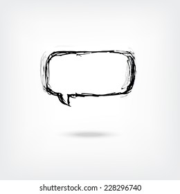 Vector hand drawn speech bubble isolated