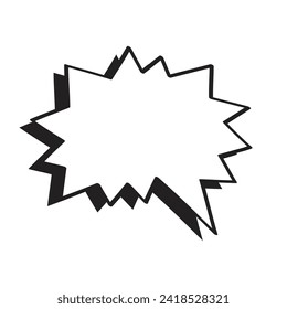 Vector hand drawn speech bubble doodle illustration on white. background