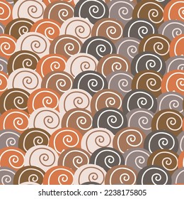 Vector hand drawn spiral pattern background for paper goods