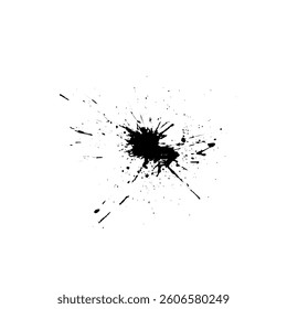 vector hand drawn splash of ink blot on white background.