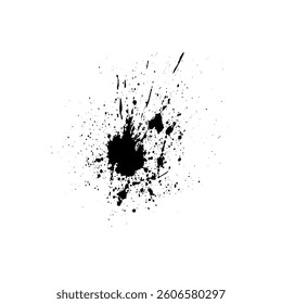 vector hand drawn splash of ink blot on white background.