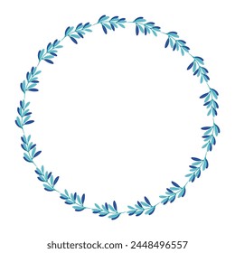 Marco floral de primavera dibujado a mano de Vector en blanco.