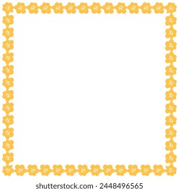 Vector hand drawn spring floral frame on white.