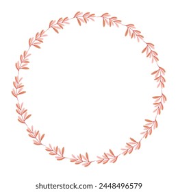 Vector hand drawn spring floral frame on white.
