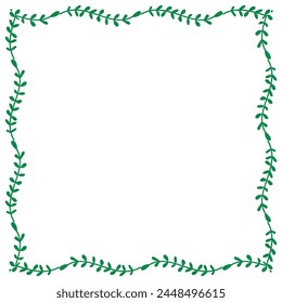 Vector hand drawn spring floral frame on white.