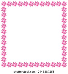 Vector hand drawn spring floral frame on white.