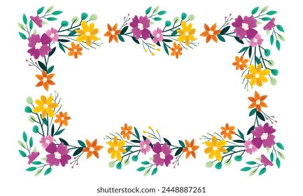 Vektorgrafik Handgezeichnete Feder Blumenrahmen Konzept.