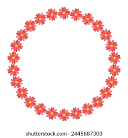 Vector hand drawn spring floral frame on white.