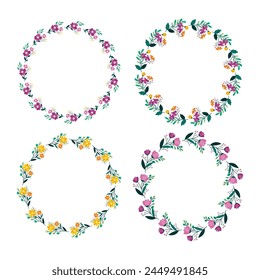 Vector dibujado a mano primavera marco floral concepto colección.
