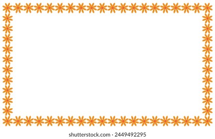 Vector hand drawn spring floral frame on white.