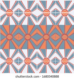 Vector Hand Drawn Stained Glass Window Detail seamless pattern background.