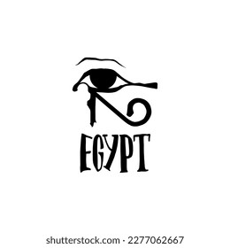 Vector hand drawn, stamp , poster  logo for Egypt. Travel illustration of Egypt. Hand drawn lettering illustration. Egypt landmark . Icon Egypt