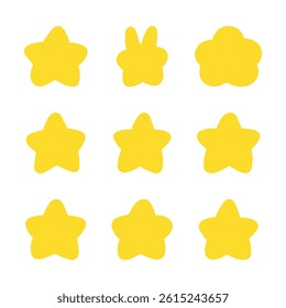 Vector Hand Drawn Star Icon Set