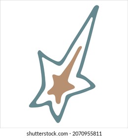 Vector hand drawn star illustration. Cute colorful doodle isolated on white background. For print, web, greeting card, design, decor.