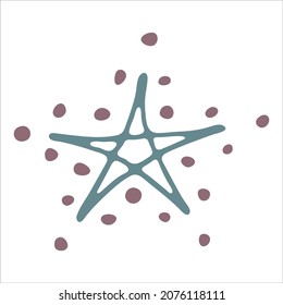 Ilustración de estrella dibujada a mano por vectores. Cuidado doodle colorido aislado sobre fondo blanco. Para impresión, web, tarjeta de felicitación, diseño, decoración.